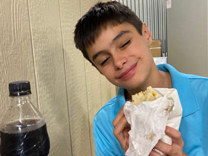 boy with burrito